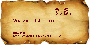 Vecseri Bálint névjegykártya