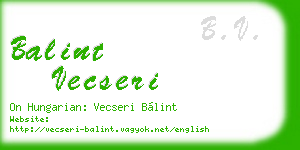 balint vecseri business card